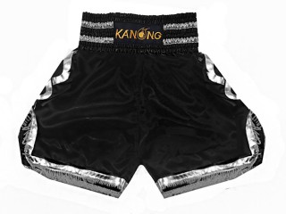 Black  Boxing Trunks : KNBSH-201-Black-Silver